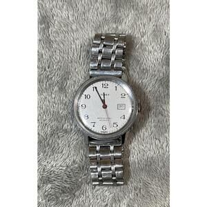 Timex Silver Tone Automatic Date Watch w/Stretch Flex Band-Runs Great